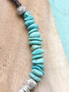 Necklaces Soothing Turquoise and Hill Tribe Silver Necklace JN768