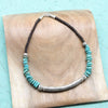 Necklaces Soothing Turquoise and Hill Tribe Silver Necklace JN768