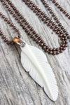 necklaces Spiritual Ascension Bone Feather Necklace JN676