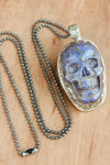 Necklaces Strength and Stability Lapis and Pyrite Skull Necklace JN669