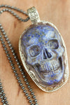 Necklaces Strength and Stability Lapis and Pyrite Skull Necklace JN669