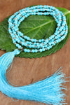Necklaces Turquoise and Silver Wrap Necklace with Tassel JN662