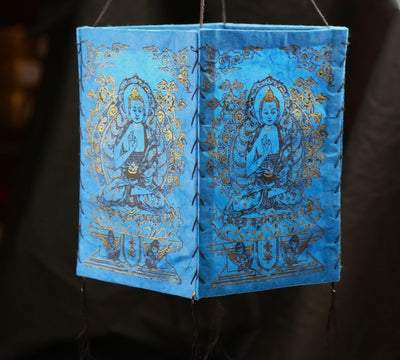New Items,Buddha,Under 35 Dollars,Tibetan Style,Home Default Blue Buddha Lantern LanternBlue