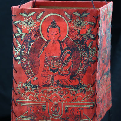 New Items,Buddha,Under 35 Dollars,Tibetan Style,Home Default Red Buddha Lantern LanternRed