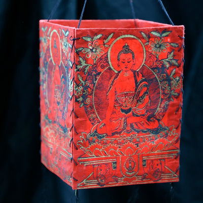 New Items,Buddha,Under 35 Dollars,Tibetan Style,Home Default Red Buddha Lantern LanternRed