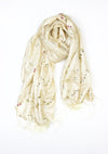 New Items,Scarves Default Ivory Embroidered Thai Scarf scarf020