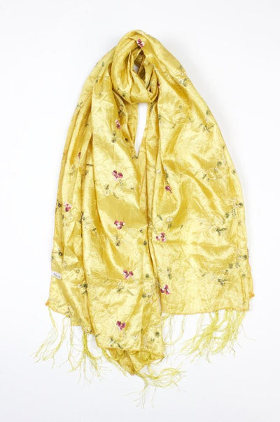 New Items,Scarves,The Gold Collection Default Gold Embroidered Thai Scarf scarf019