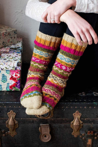 New Items,Tibetan Style,Fall Items Default Beige/Multi wool slipper socks wo106