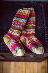 New Items,Tibetan Style,Fall Items Default Beige/Multi wool slipper socks wo106