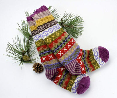 New Items,Tibetan Style,Fall Items Default Purple/Multi wool slipper socks wo107