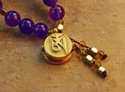 One of a Kind,Jewelry,Mala Beads,New Items,Om,Tibetan Style,Women Default Tibetan Harmony Amethyst Mala ml461