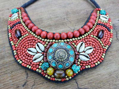 One of a Kind,Jewelry,New Items Default Large Tibetan Traditional Necklace jn396