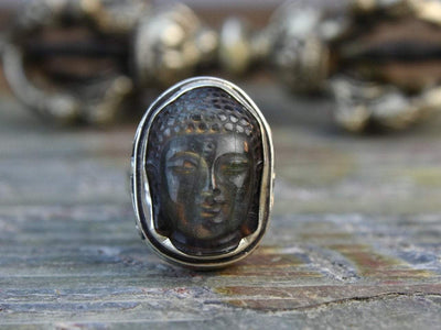 One of a Kind,Jewelry,New Items Default Pure Labradorite Buddha Ring jr191