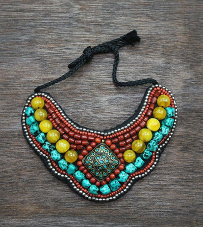 One of a Kind,Jewelry,New Items Default Traditional Tibetan Necklace Coral and Turquoise JN501