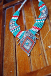One of a Kind,Jewelry,New Items,Mother's Day,Turquoise Default Turquoise and Coral Traditional Tibetan Necklace jn219