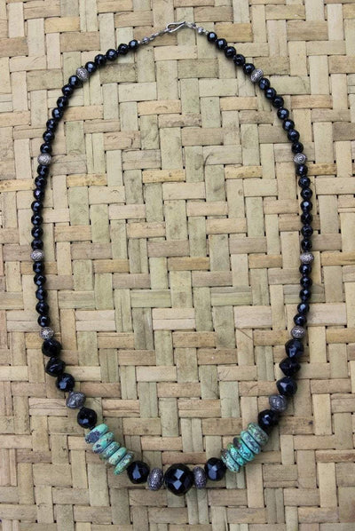 One of a Kind,Jewelry,New Items,Tibetan Style Default Onyx and Turquoise One of a Kind Necklace jn350