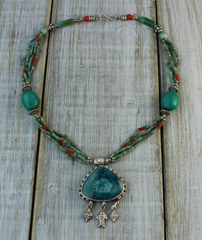One of a Kind,Jewelry,New Items,Turquoise Default Turquoise Stone Necklace jn557