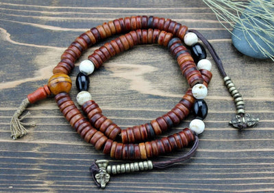 One of a Kind,Mala Beads,New Items,Tibetan Style,Men's Jewelry Default One of a Kind Bone Monk's Mala 15 monksmala15