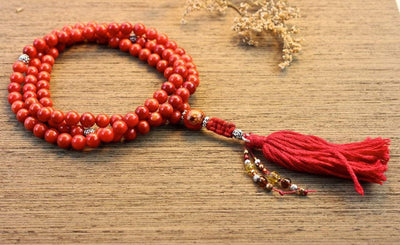 One of a Kind,New Items,Tibetan Style,Mala Beads,Women Default Understanding of Purpose Coral Mala ml465