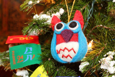 Ornaments Default Fair Trade Blue Owl Ornament HO030