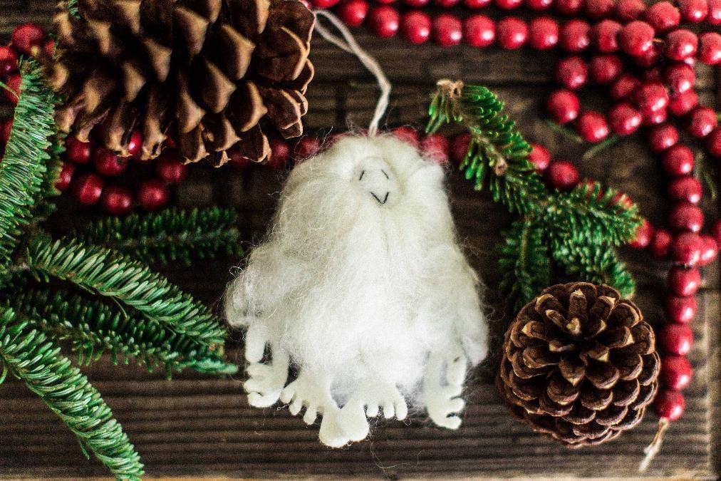 Christmas Tree Topper Needle Felted Abominable Snowman Vintage