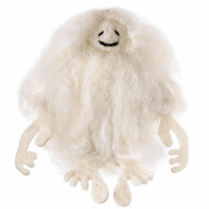 Fuzzy Alpaca Wool Yeti Ornament