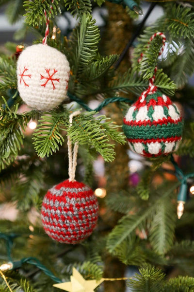 Ornaments Hand-Crocheted Wool Ornaments Set of 3 HO026