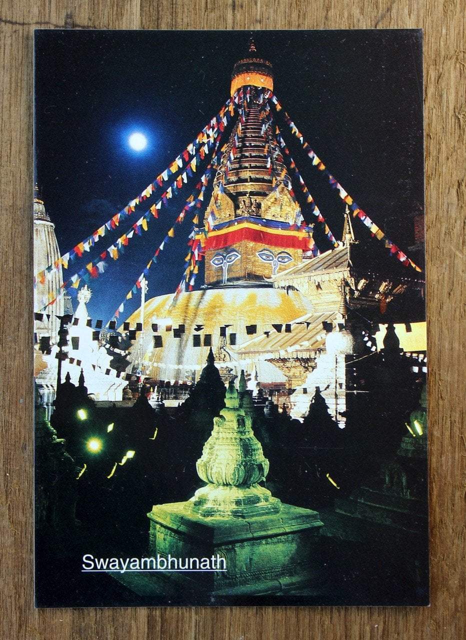 Paper Goods Default Swayambhunath Stupa at Night Postcard pc004