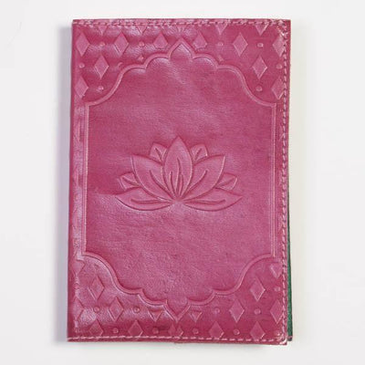 Paper Goods,New Items,Gifts,Tibetan Style,Mother's Day,Books,Women,Fall Items Default Fair Trade Pink Leather Lotus Journal PA015