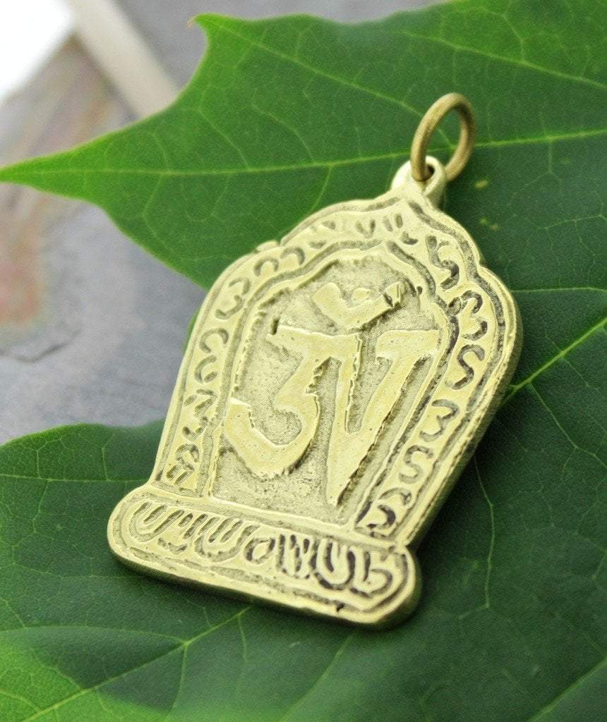 Pendants Default Brass Tibetan OM Pendant Large jp336