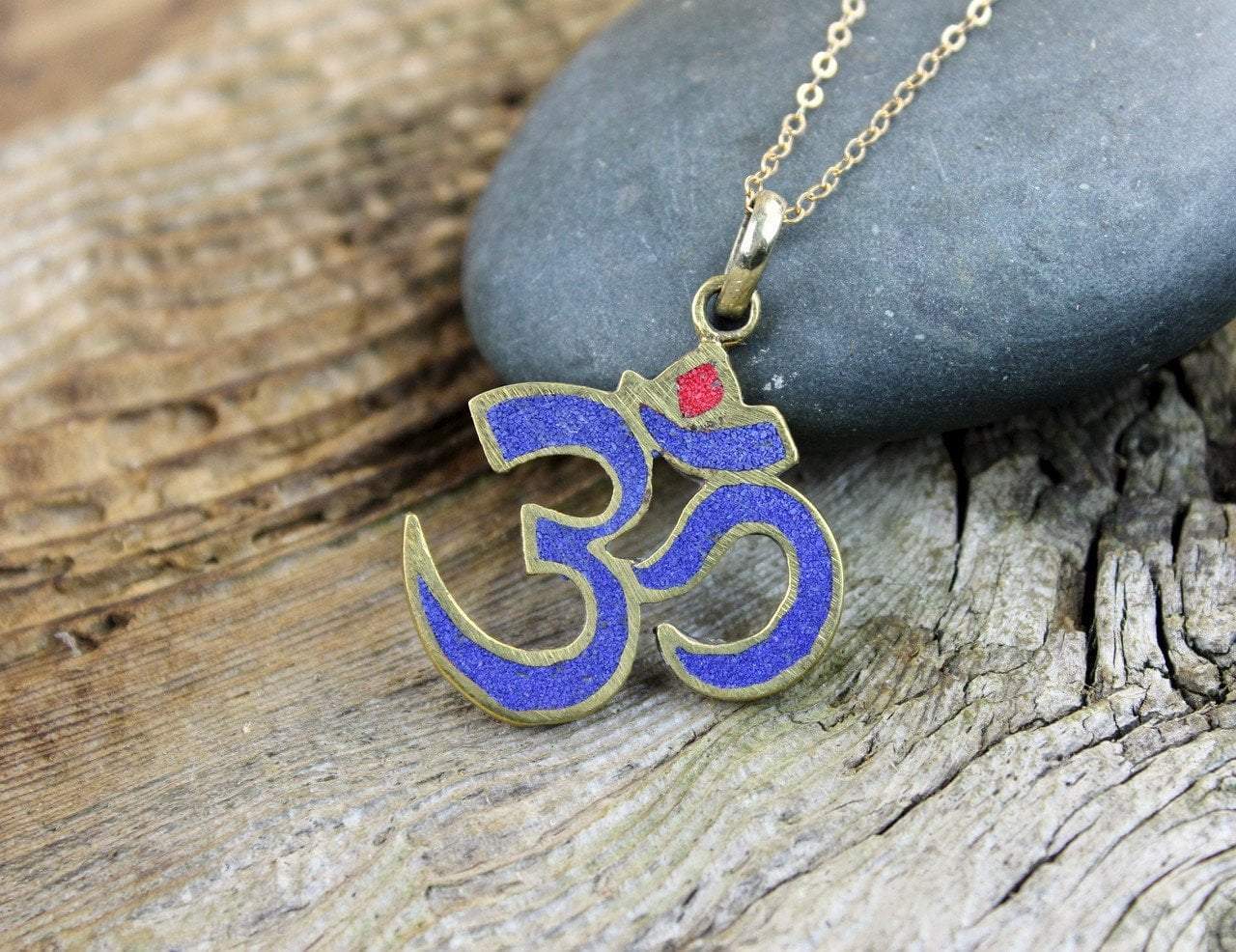 Pendants Default Lapis and Coral Om Pendant jp503