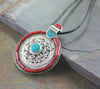 Pendants Default Large Turquoise and Sherpa Coral Pendant jp265