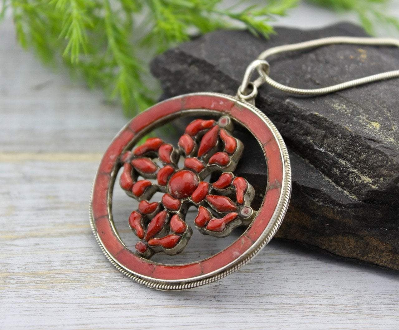 Pendants Default Masterpiece Coral Double Dorje Pendant jp458