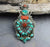 Pendants Default Traditional Tibetan Sherpa Coral and Turquoise Pendant jp414