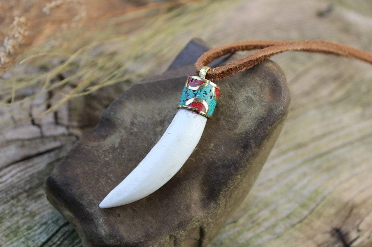 Pendants Default Turquoise and Bone Horn Pendant jp511