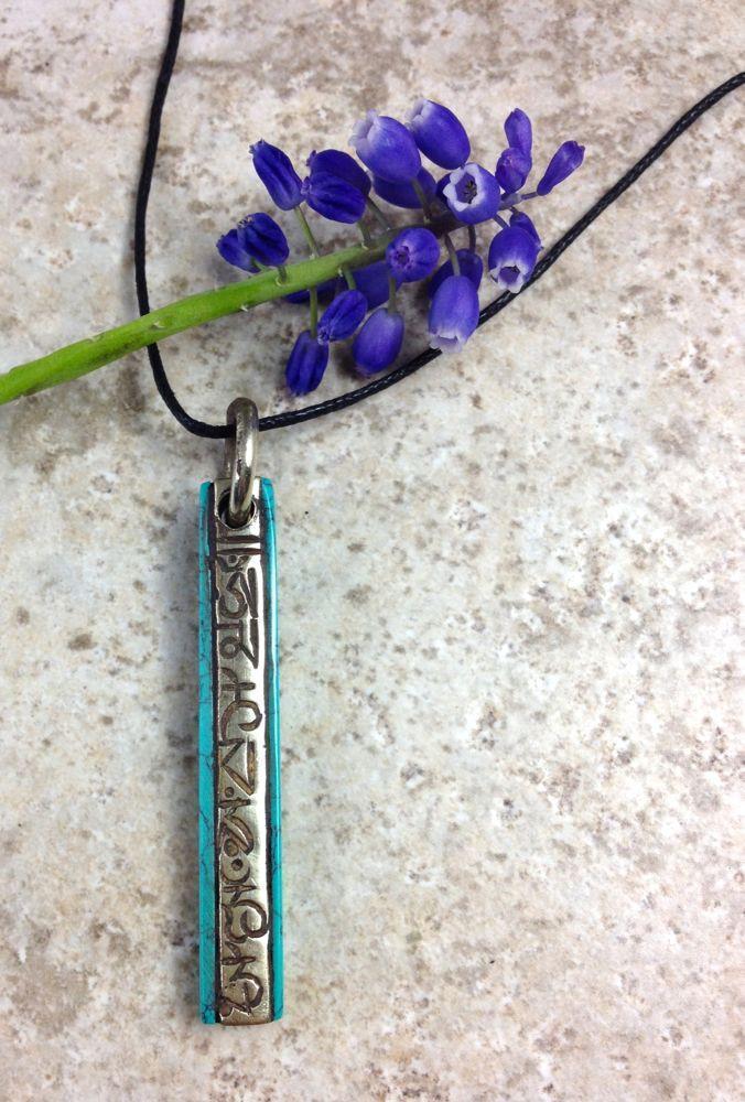 Pendants Default Turquoise and Silver Om Mani Pendant jp186