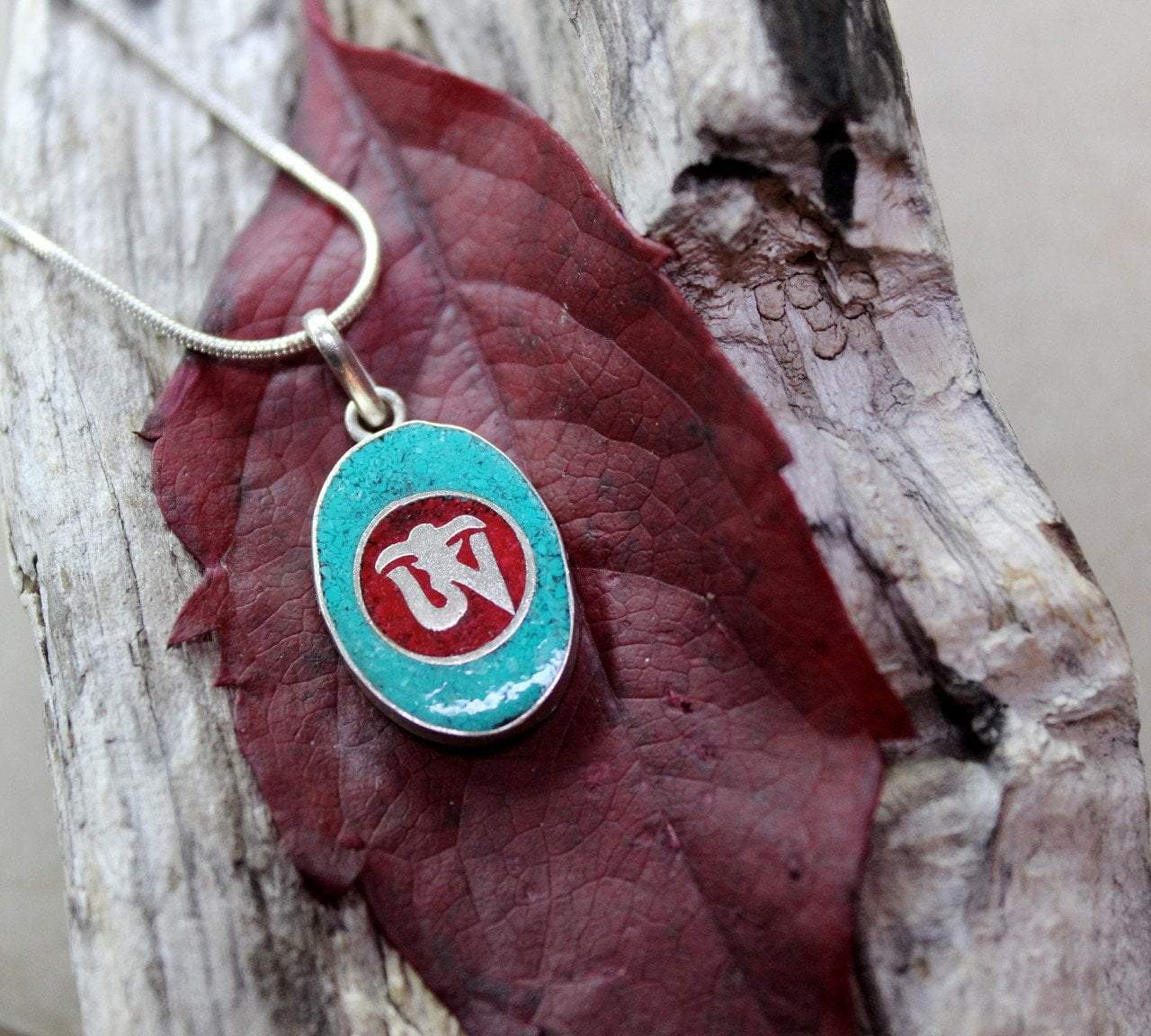 Pendants Default Turquoise Tibetan Om Pendant JP349