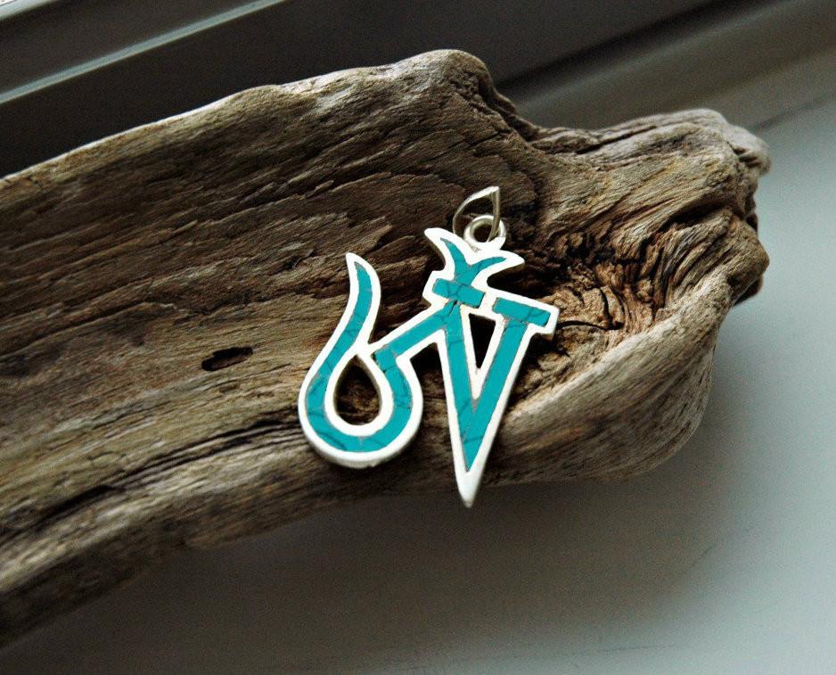 Pendants Default Turquoise Tibetan Om Pendant Large jp290