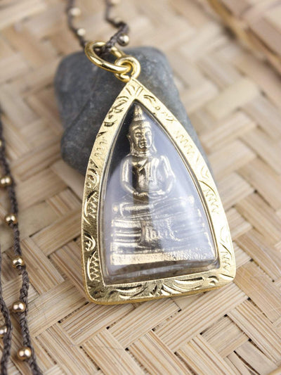 Pendants Large Encased Gold Buddha Amulet jpthai78