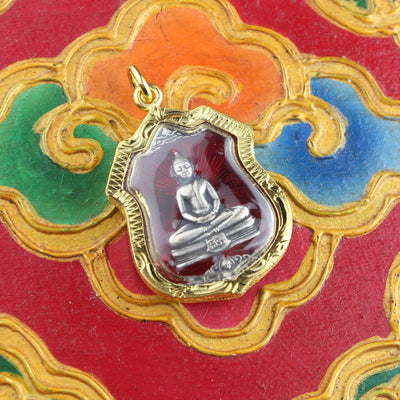 Pendants red Color Encased Thai Buddha (Choose Color) jpthai48-red