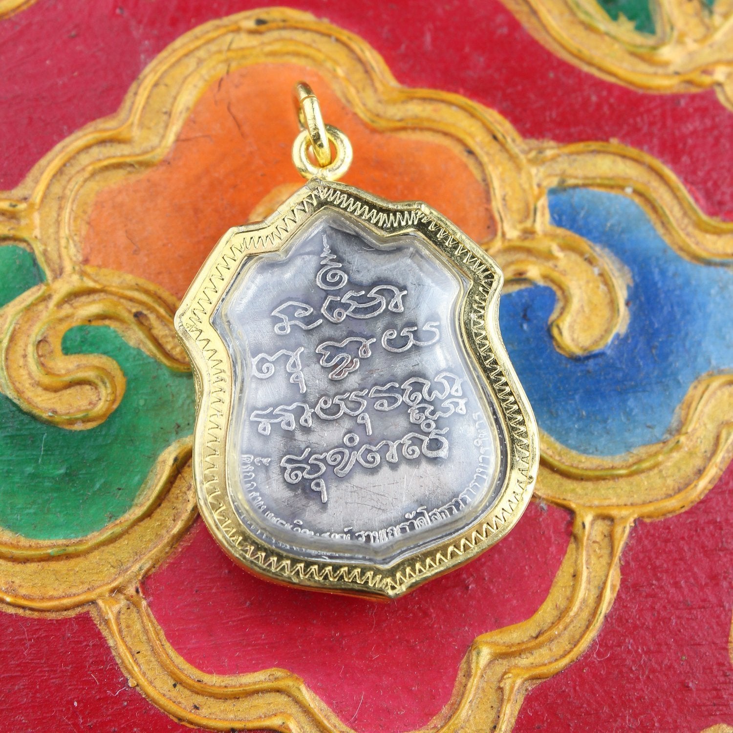 Pendants red Color Encased Thai Buddha (Choose Color) jpthai48-red