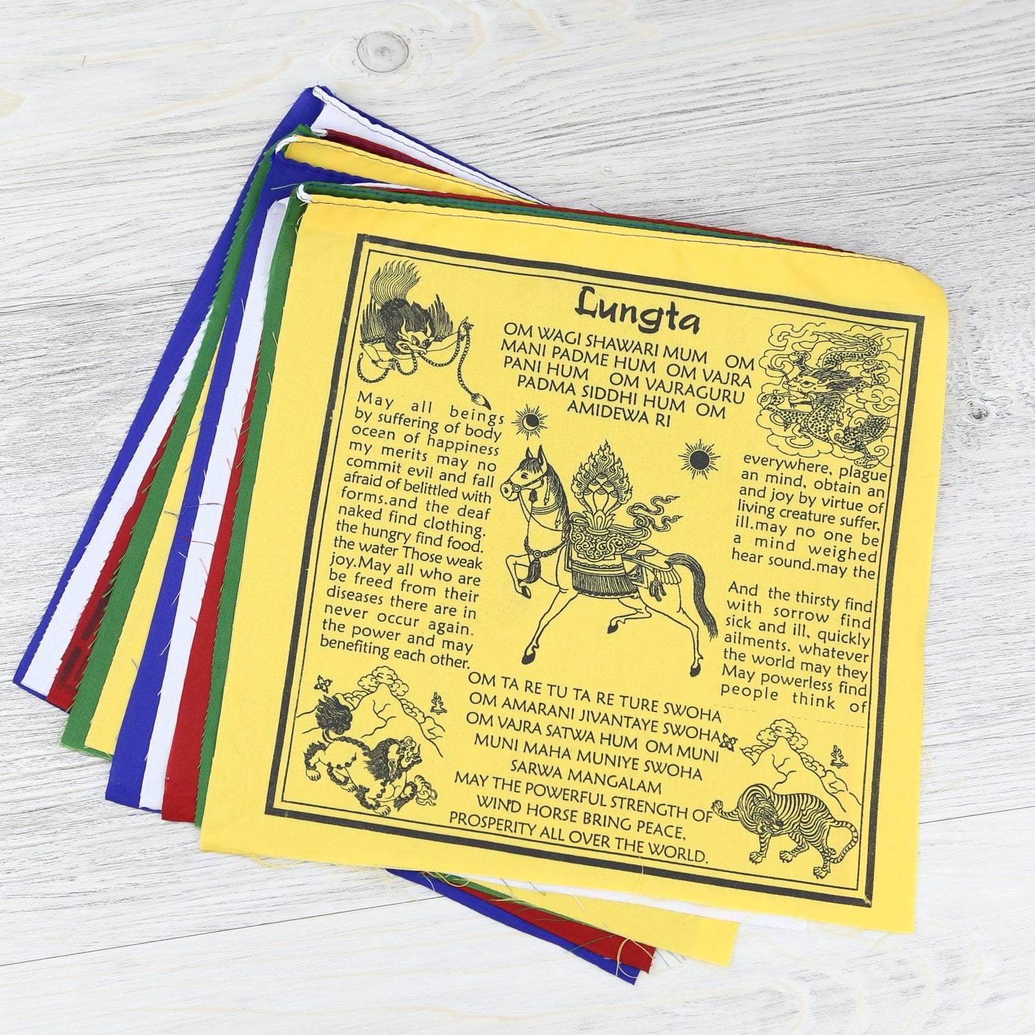 Prayer Flags Default Windhorse Mantra Prayer Flags in English PF129