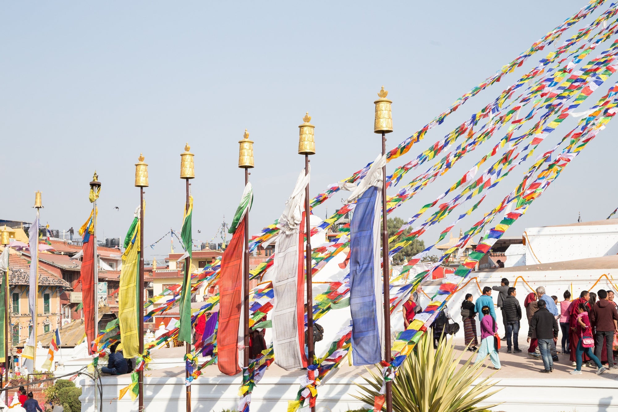 Prayer Flags,Under 35 Dollars Blue Multi-Color Vertical Prayer Flag (Choose Color) pf057blue