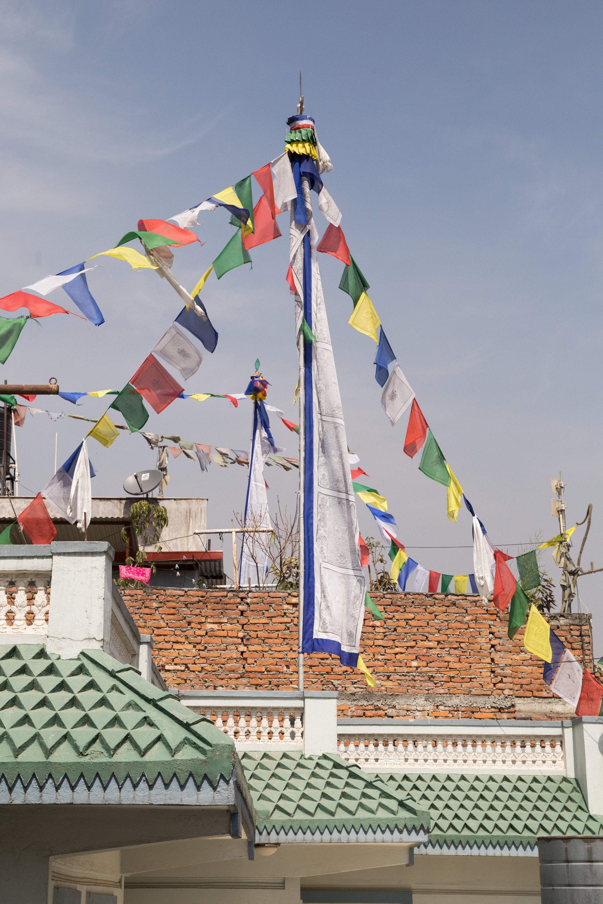 Prayer Flags,Under 35 Dollars Blue Multi-Color Vertical Prayer Flag (Choose Color) pf057blue