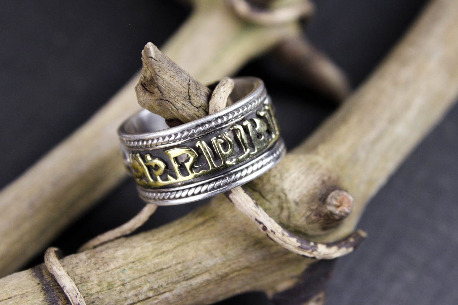 Manthar Rind Two Color Mantra Ring - DharmaShop