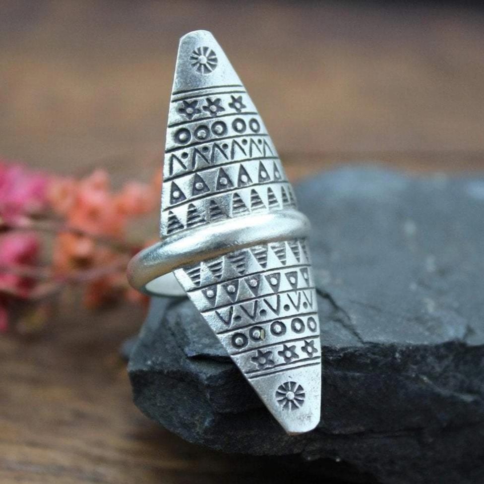 Sharp Point Ring Stamped Point Ring - DharmaShop