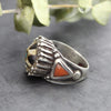 Rings 8 Agate Dzi and Coral Statement Ring JR237.08