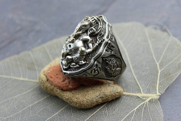 Shop Ganesha Ring (925) Sterling Silver online by Ganeshahandicrafts.com –  Ganesha Handicrafts
