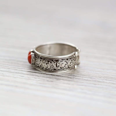 Antique Coral Transformation Ring