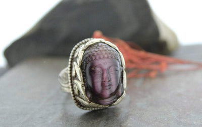 Rings Default One of a Kind Amethyst Buddha Ring jr029